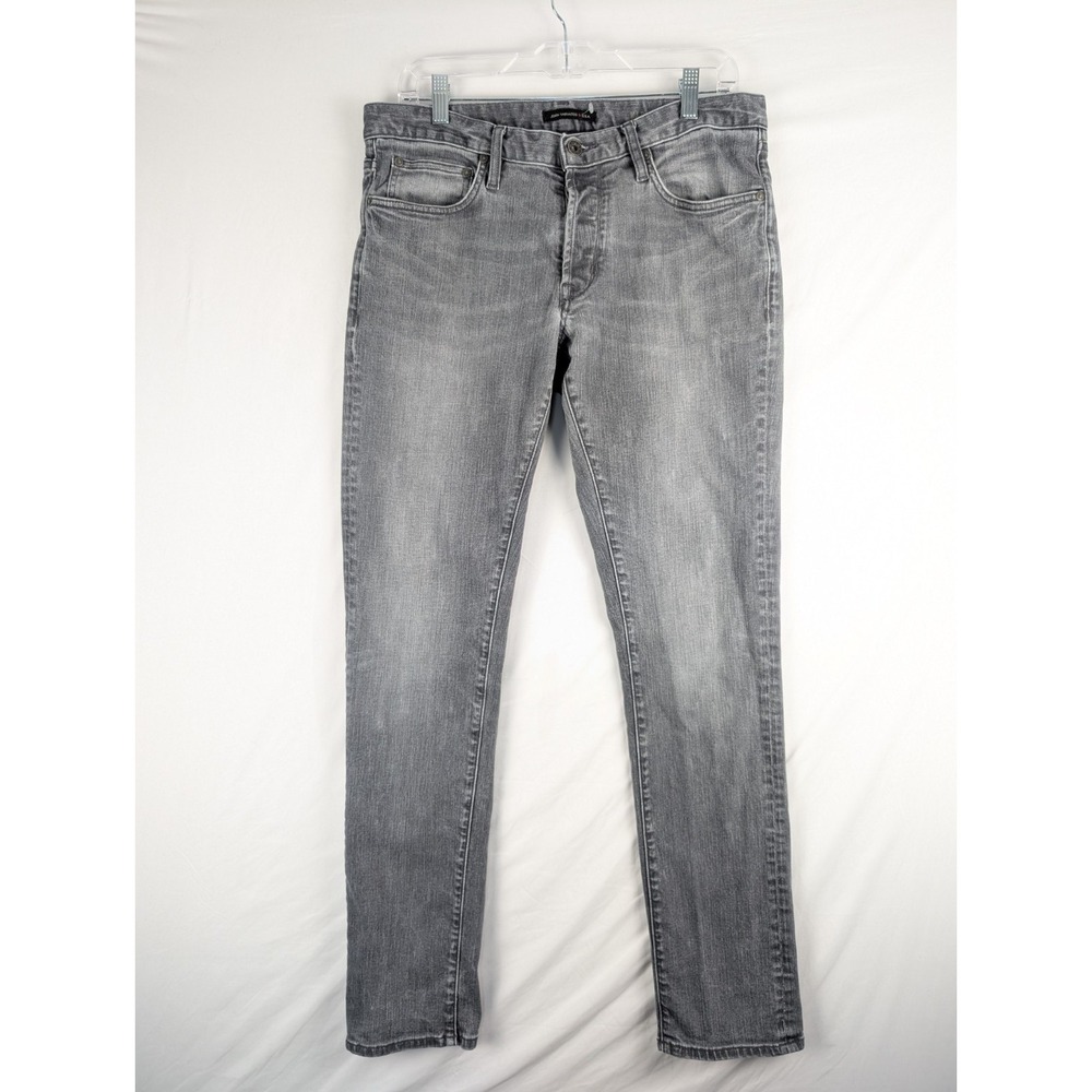 John Varvatos Jeans 33x32 Gray Wight Skinny Straight Button Fly